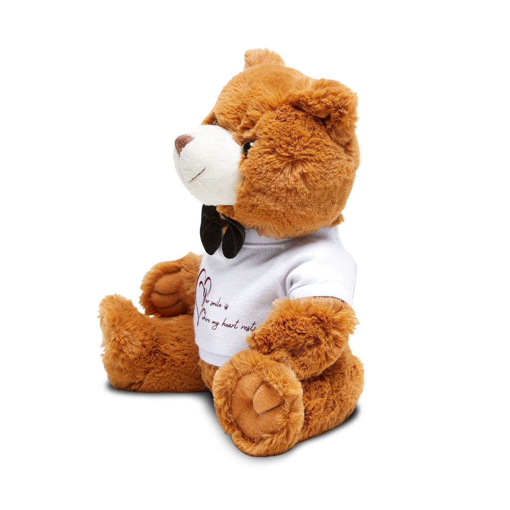 Brown Plush Teddy Bear with Heart Tee — Romantic Gift for Kids & Loved Ones